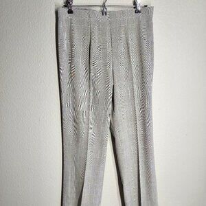 Tribella Pleated Women's Slacks Dress Pants - Gray Plaid - Size 4